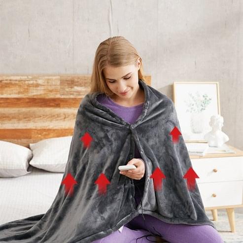 electric heated plush blanket